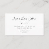 Einfache Minimalistin Visitenkarte (Rückseite)