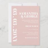 Einfache Minimalistisch Blush Moderne Hochzeit Einladung (Vorderseite)