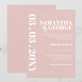 Einfache Minimalistisch Blush Moderne Hochzeit Einladung