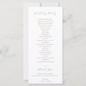 Einfache Minimalistisch-braune Hochzeitsprogramme (Rückseite)