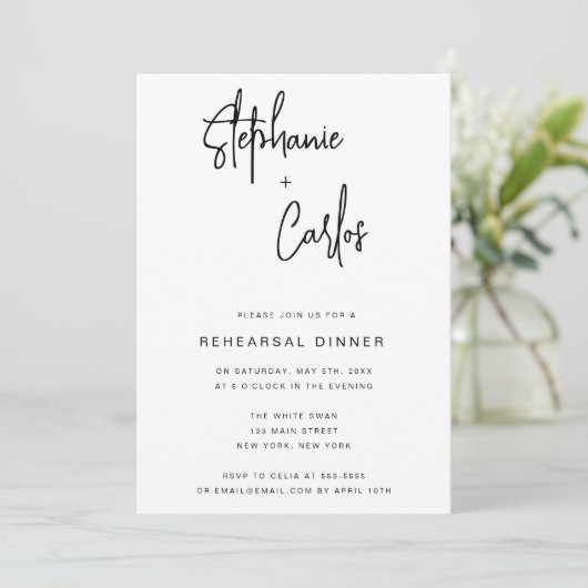 Einfache Minimalistisch-Chic-Probe Einladung (Stehend Vorderseite)