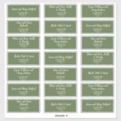 Einfache Minimalistisch|Dark Sage Gästebelchen Aufkleber (Blatt)