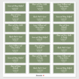 Einfache Minimalistisch|Dark Sage Gästebelchen Aufkleber