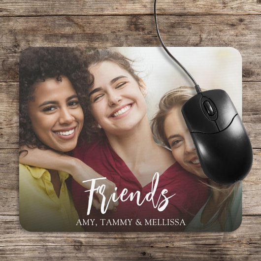 Einfache Minimalistisch Friends Foto Kalligraphie  Mousepad