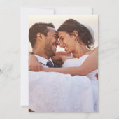 Einfache Minimalistisch|Gold Foto Empfang Frame Einladung (Rückseite)