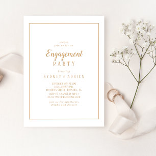 Einfache Minimalistisch- Gold-Frame-Engagement-Par Einladung