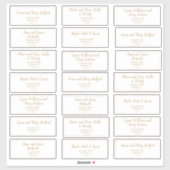 Einfache Minimalistisch-|Gold-Frame-Gästedatadress Aufkleber (Blatt)