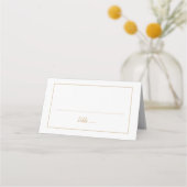 Einfache Minimalistisch-|Gold-Frame-Hochzeit Platzkarte (Vorderseite)