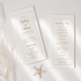 Einfache Minimalistisch-|Gold-Frame-Hochzeit Programm