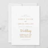 Einfache Minimalistisch|Gold Hochzeit Einladung (Vorderseite)