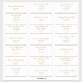 Einfache Minimalistisch-|Gold-Hochzeitsadressen Aufkleber