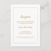 Einfache Minimalistisch-|Gold-Rahmen-Hochzeitsempf Begleitkarte (Vorderseite)