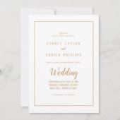 Einfache Minimalistisch-|Gold- Vorderrahmen und Rü Einladung (Vorderseite)