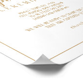 Einfache Minimalistisch-|Goldrahmen-Zeremonie Poster (Ecke)