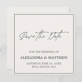 Einfache Minimalistisch-graue Typografie Save The Date