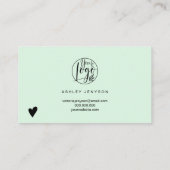 Einfache, minimalistisch grün Logo Bestellung Viel Visitenkarte (Rückseite)