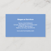 Einfache Minimalistisch Light Blue Business Card Visitenkarte (Rückseite)