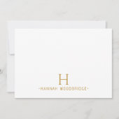 Einfache Minimalistisch-moderne Goldmonogramm Mitteilungskarte (Vorderseite)