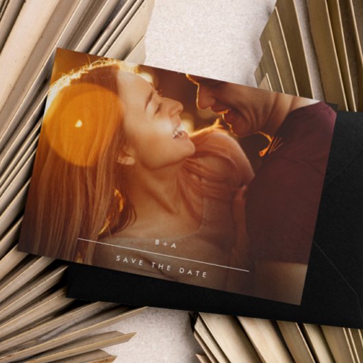 Einfache MINIMALISTISCH-moderne Monogramm Save The Date