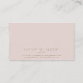 Einfache Minimalistisch rosa Beige Gold-Visitenkar Visitenkarte (Rückseite)