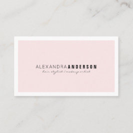 Einfache, Minimalistisch rosa, weiße Border Busine Visitenkarte