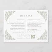 Einfache Minimalistisch Sage Green Foto Hochzeitsd Begleitkarte (Vorderseite)