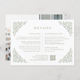 Einfache Minimalistisch Sage Green Foto Hochzeitsd Begleitkarte