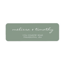 Einfache Minimalistisch Sage Green Wedding-Adresse