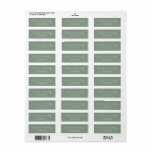 Einfache Minimalistisch Sage Green Wedding-Adresse (Vorne)