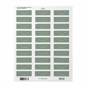 Einfache Minimalistisch Sage Green Wedding-Adresse (Vorne)