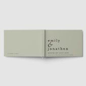 Einfache Minimalistisch Sage Grüne Hochzeit Gästebuch (Voll)