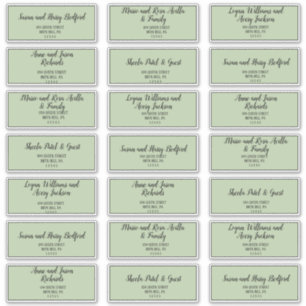 Einfache Minimalistisch Sage Guest Address Labels