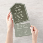 Einfache Minimalistisch Sage Olive Green E-Mail fü All In One Einladung (Abreißen)