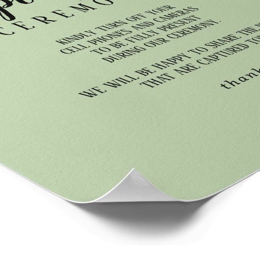 Einfache Minimalistisch|Sage Unplugged Zeremonie Poster (Ecke)