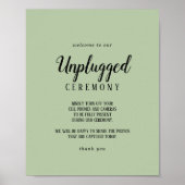 Einfache Minimalistisch|Sage Unplugged Zeremonie Poster (Vorne)