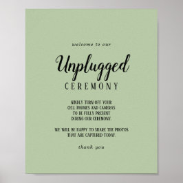 Einfache Minimalistisch|Sage Unplugged Zeremonie Poster