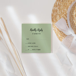 Einfache Minimalistisch|Sage Wedding RSVP Card Karte