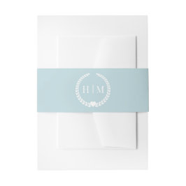 Einfache Minimalistisch-Soft-Winter-Blue-Monogramm Einladungsbanderole
