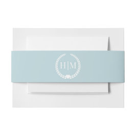Einfache Minimalistisch-Soft-Winter-Blue-Monogramm Einladungsbanderole