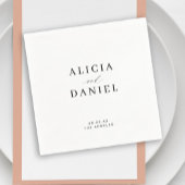 Einfache, minimalistisch-weiße, elegante Hochzeit Serviette