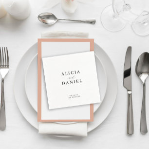 Einfache, minimalistisch-weiße, elegante Hochzeit Serviette