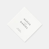 Einfache, minimalistisch-weiße, elegante Hochzeit Serviette (Ecke)