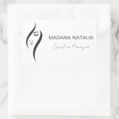 Einfache minimalistisch-weiße und schwarze Schönhe Rechteckiger Aufkleber (Tasche)