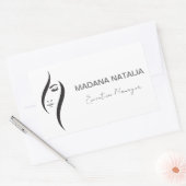 Einfache minimalistisch-weiße und schwarze Schönhe Rechteckiger Aufkleber (Umschlag)