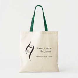 Einfache minimalistisch-weiße und schwarze Schönhe Tragetasche