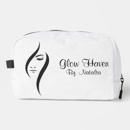 Einfache minimalistisch-weiße und schwarze Schönhe Waschbeutel