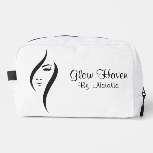 Einfache minimalistisch-weiße und schwarze Schönhe Waschbeutel (Vorderseite)