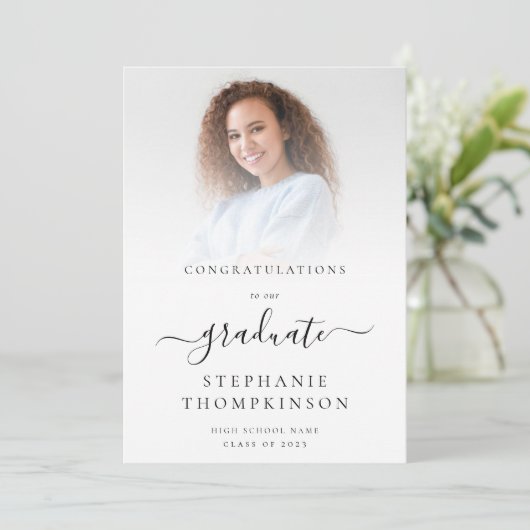 Einfache Minimalistische 2024 Foto Abschluss Ankündigung (Stehend Vorderseite)