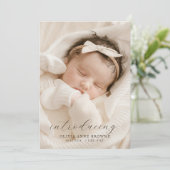 Einfache Minimalistische 2-Foto-Geburtserklärung Ankündigung (Stehend Vorderseite)