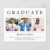 Einfache Minimalistische 3-Foto-Abschluss-Feier (Vorderseite)